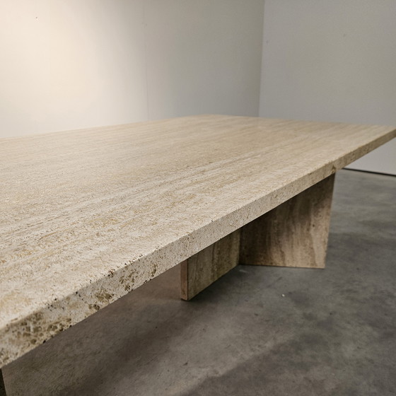 Image 1 of table basse vintage en travertin