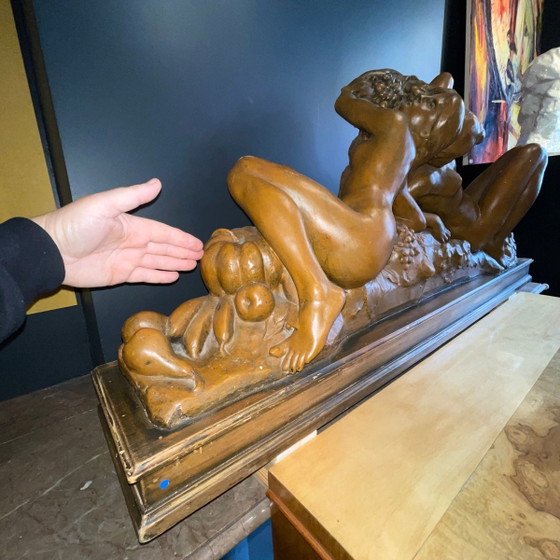 Bacchantes Nude Women & Fruit Sculpture attributed to Jef Lambeau, 1900s – Wood, Barok (photo 3 of 14)