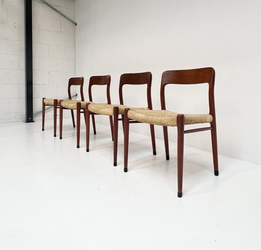 Set of 4 Model 75 chairs by Niels O. Möller, 1950s