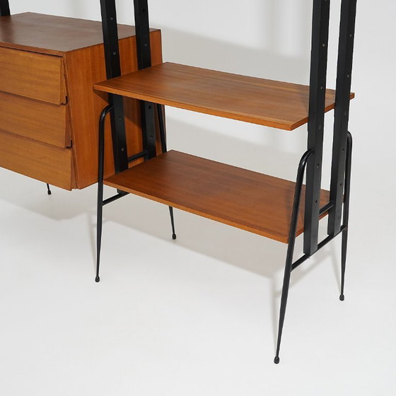 Image 1 of Modular bookcase with wooden uprights, 1950s