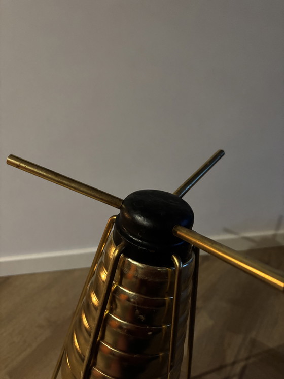 Image 1 of Porte-parapluies conique doré, style Mid-Century Modern, années 1960