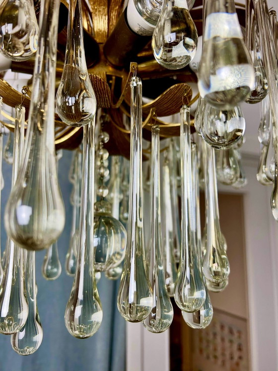 Image 1 of Vintage Palwa teardrop chandelier