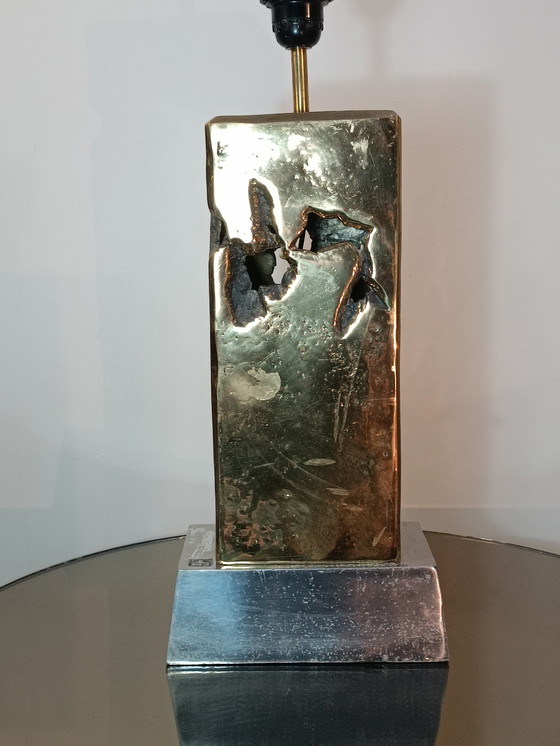 Image 1 of Lampe Brutaliste en Bronze par David Marshall 1980
