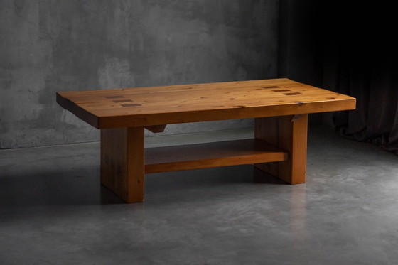 Image 1 of Esstisch aus Alpen-Ulmenholz im Stil von Pierre Chapo, Frankreich, 1960er Jahre