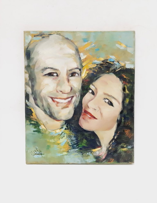 Vintage-Ölgemälde auf Leinwand, unbekannter Künstler