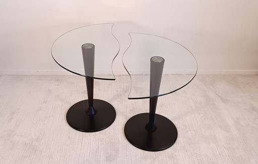 2x Half-Moon Low Tables With Organic Shapes In Excellent Condition