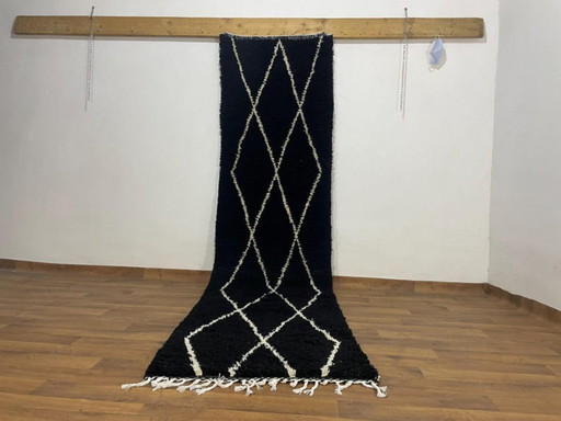 Marokkanischer Teppich aus Naturleinen, 300 x 100 cm