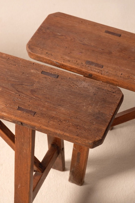 Image 1 of Par de bancos franceses del siglo XIX