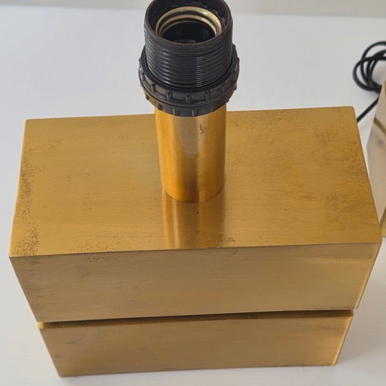 Image 1 of Pair of 1970s table lamps in brushed gold metal, 70s DLG Maison Charles, 1970s