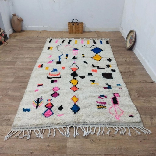 Veelkleurig Azilal-tapijt – Getufte Berberpatronen / Veelkleurig Azilal-tapijt (260×150 cm)