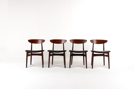 Image 1 of Ensemble de 4 chaises de salle à manger vintage danoises en teck, années 1960