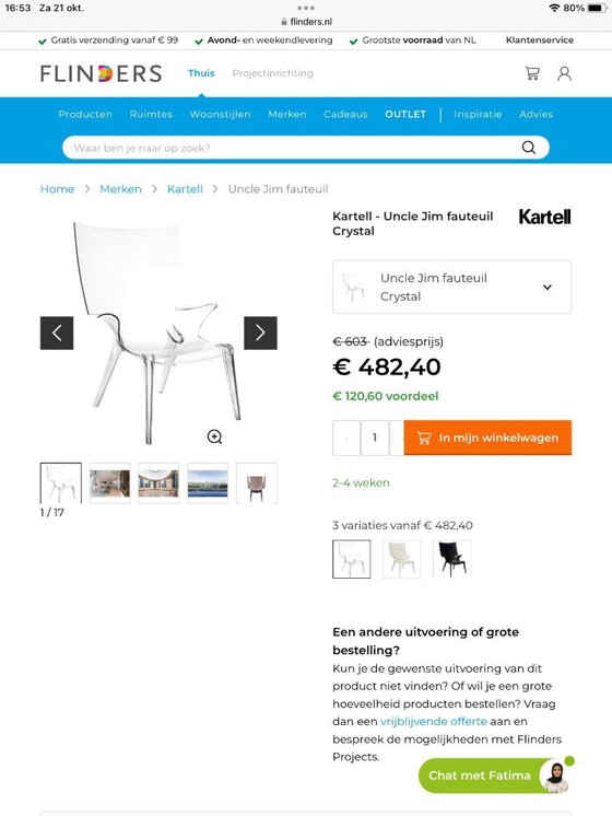 Image 1 of Poltrona Kartell Uncle Jim Crystal