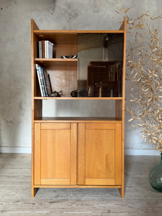 Image 1 of Vintage eikenhouten vitrineboekenkast