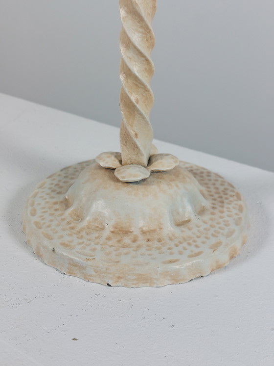 Image 1 of Vintage lacquered patinated mid-century candle holder