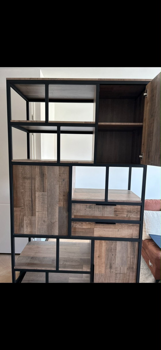 Bombay Old Teak Wall Cabinet Van Bommel Wonen – Metal, Wood (photo 3 of 5)