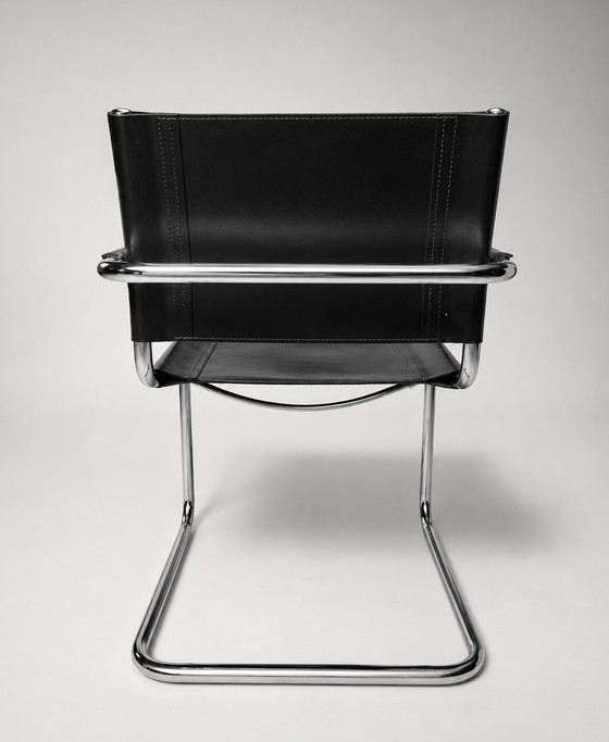 3 sedie a sbalzo originali Phasem S34 – Fasem, Sedie da pranzo, Leather, Metal (photo 4 of 6)