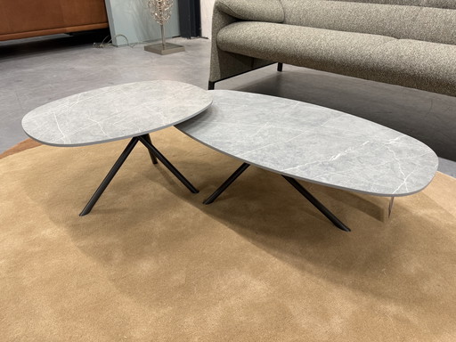 Metaform Triple Coffee Table Set Ceramic stone 