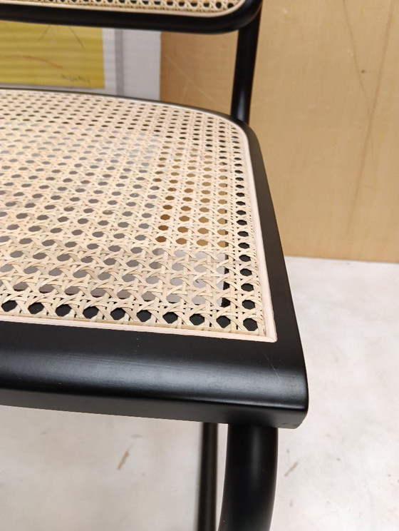 Image 1 of ALIVARMVSEVM 104. SET of 2 CESCA B32 Chairs (NEW) in Black Frame Limited Edition 