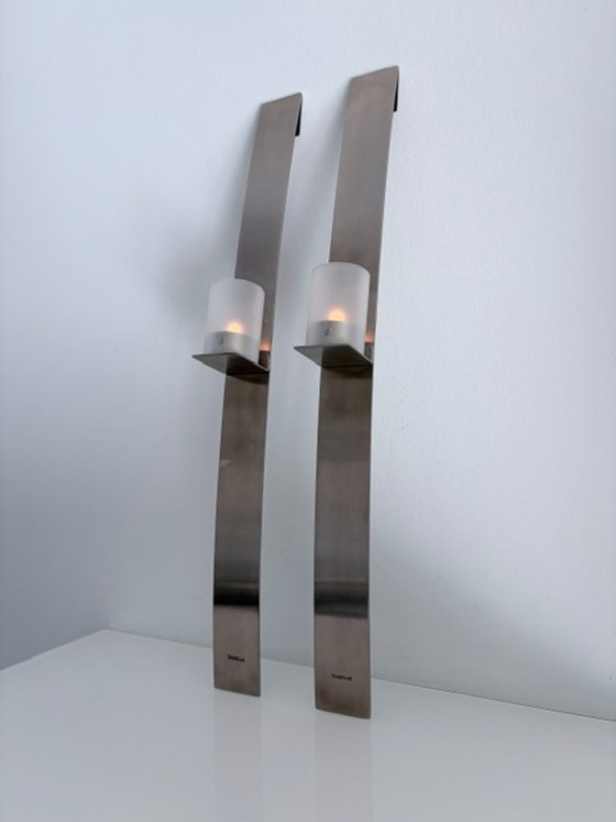 Set de 2 apliques de pared Blomus de acero inoxidable 60 cm – Decoración de pared, rvs (photo 11 of 21)