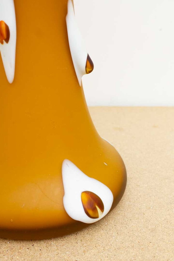 Image 1 of Vaso vintage in vetro arancione Prokuplje Yugoslavija soffiato a mano