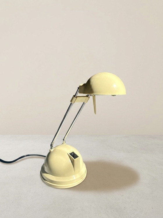 Image 1 of Beautiful vintage telescopic desk lamp in butter yellow / retro beige