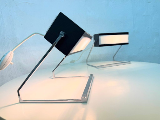 2 Cosack table lamps, model 7851, 1960s, minimalist design – tafellampen, Chrome