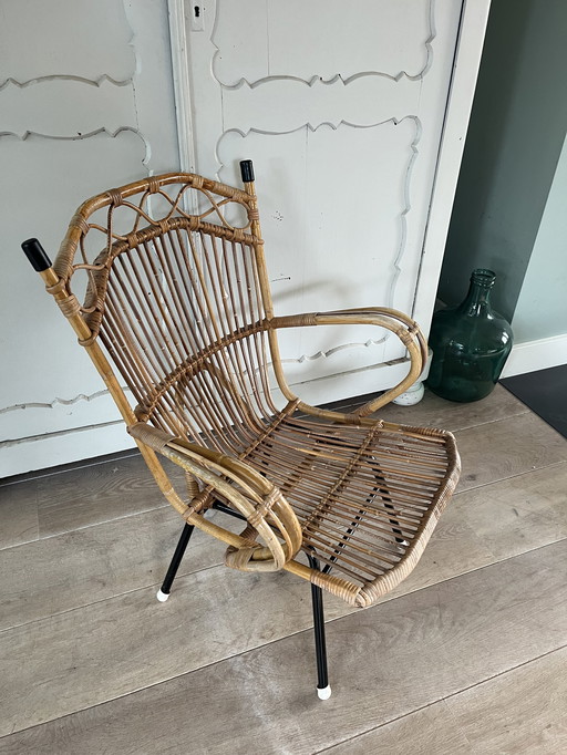 Rotan jaren 60 fauteuil stoel 