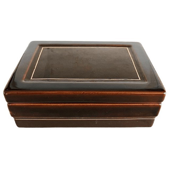 Image 1 of Portagioielli vintage SC3 in ceramica e pelle, Italia, metà secolo, anni '70