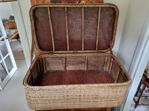 Very large rattan basket