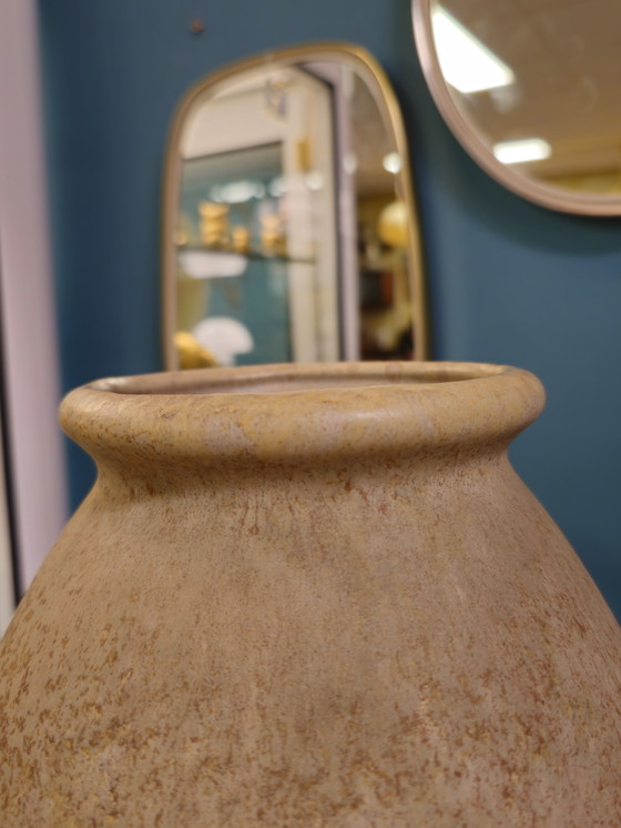 Image 1 of Vaso da pavimento vintage della Germania Ovest, vaso a forma di orecchio, beige