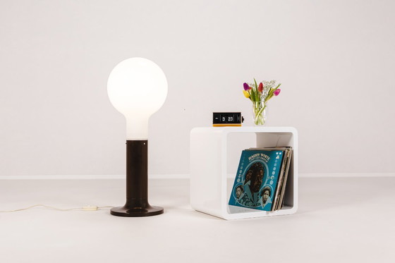 Image 1 of Stehlampe im Weltraumzeitalter aus Glas und Metall von Temde Leuchten, Schweiz, 1960er Jahre