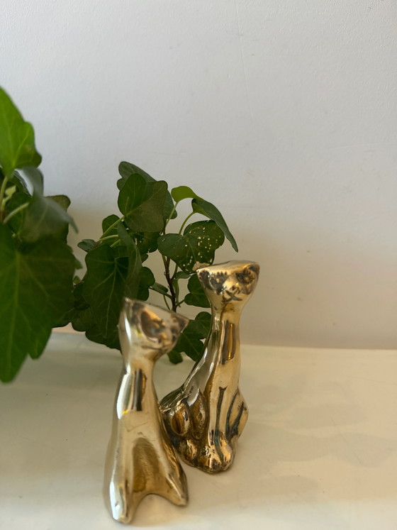 Set di 2 gatti in ottone – Sculture, Brass, Vintage (photo 6 of 6)