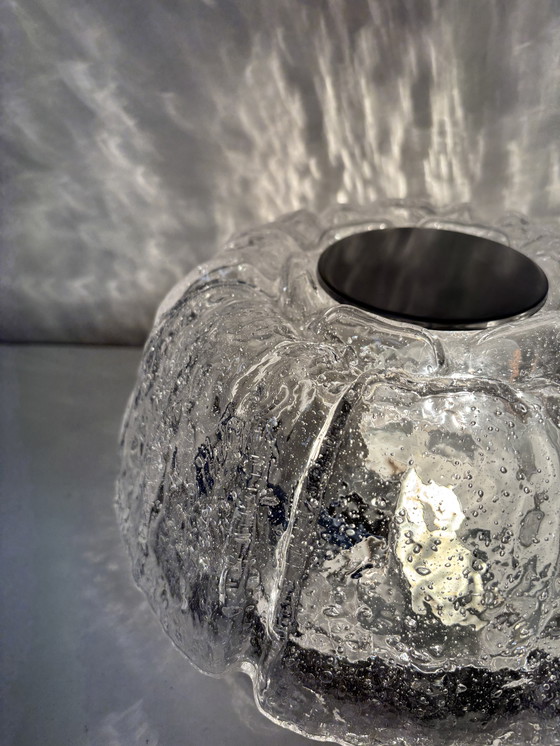 Image 1 of Vintage ice glass ceiling lamp by Glashütte Limburg, designed by Helena Tynell in the 1960s or 70s