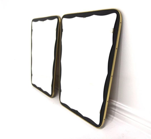 Set di 2 specchi scandinavi in ​​metallo, Svezia 1960