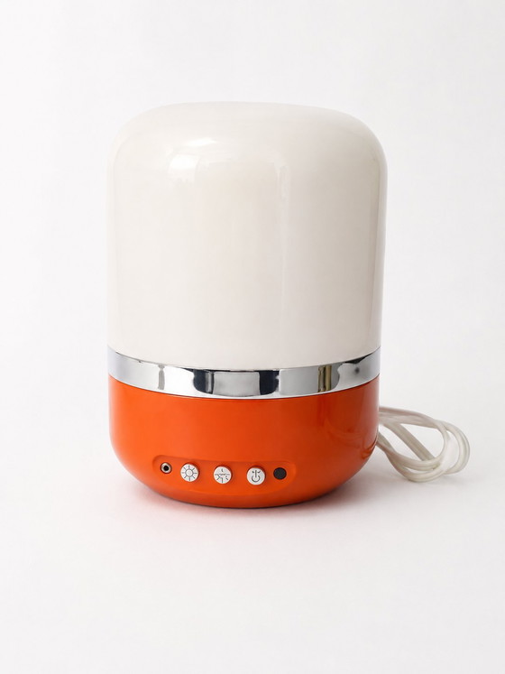 Image 1 of Oranje Europhon radiolamp uit 1970 van Adriano Rampoldi - icoon uit het ruimtetijdperk