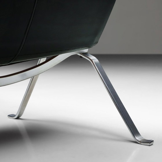 Image 1 of Coppia di Poul Kjaerholm PK22 vintage in pelle nera per Kold Christensen degli anni '60