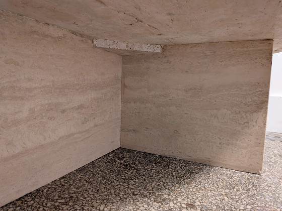 Image 1 of Round travertine table, UP&UP, Italy, 1970s