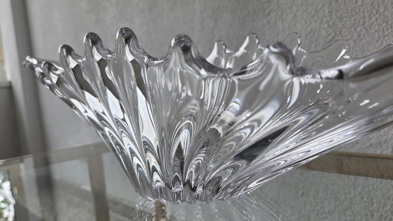 Image 1 of Grote Mid-Century vintage Franse glazen schaal (64cm)