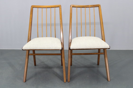 Image 1 of 1970 Ensemble de quatre chaises de salle à manger en hêtre, Allemagne de l'Ouest