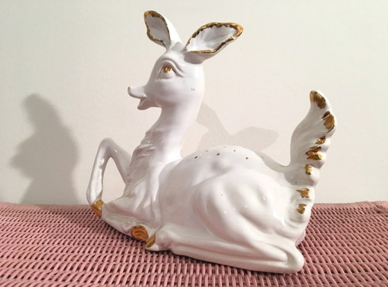Image 1 of Cervo "Bambi" in ceramica * Retro * Vintage anni '50 * fulvo