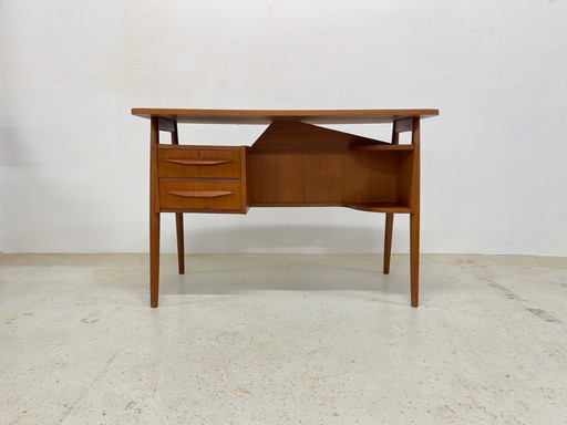 Petite Teak Desk by Gunnar Nielsen for Tibergaarden