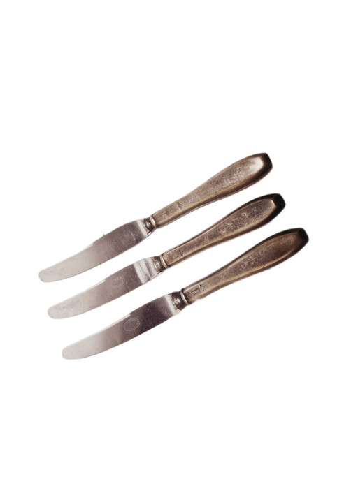 Soporte para cuchillos de fruta de Fraget, Polonia, siglo XIX. – tafelaccessoires, Metal, Silver