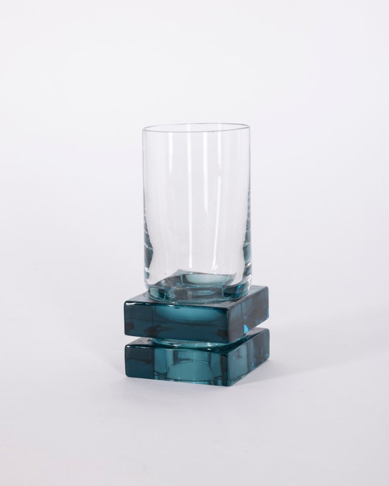Vintage Italian Blue Crystal Glasses, 1970s, Set of 12 – Glass & Decanter (photo 6 of 9)