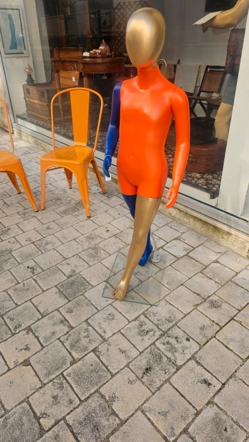 POP Design Meerkleurige Mannequin – Oranje, Blauw en Goud – decoratieve objecten, Glass, Plastic