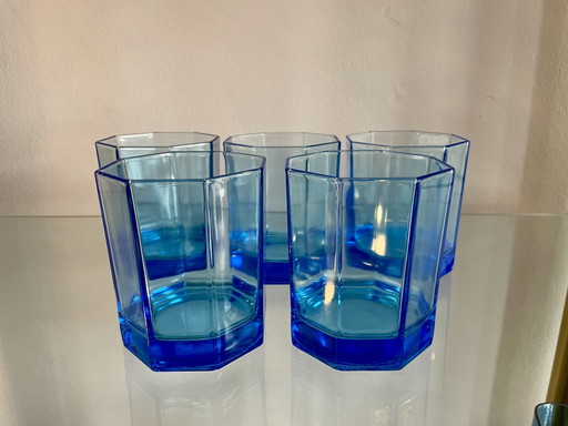 5 bicchieri da whisky ottagonali