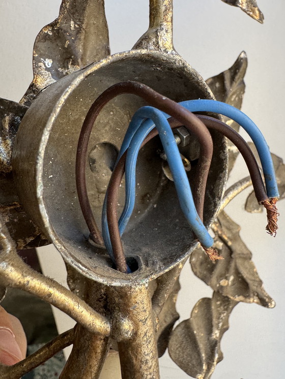 Image 1 of Florentine wall sconce with foliage design, 1960s