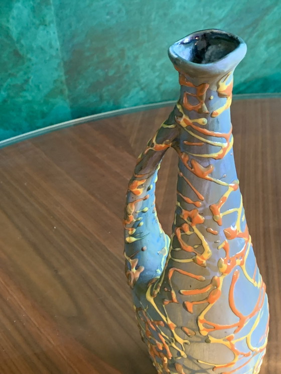 Sculptural Italian Ceramic Pitcher Vase — For Antoniazzi, C. 1950 (Impeccable Condition) (photo 15 of 15)