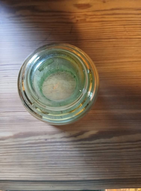 Art Deco Glass Vase from Boom (Belgium) – Green & Gold (photo 4 of 7)