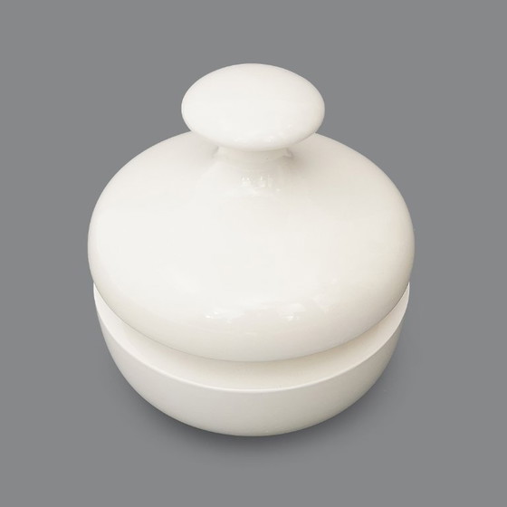 Image 1 of Vaso in ceramica bianca con coperchio di Enzo Bioli per Il Picchio, anni '70