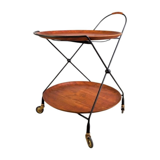 Original Midcentury Serving Cart Side Table Åry Fanérprodukter